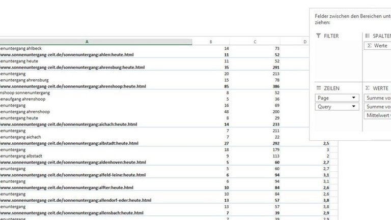 Query-Page Auswertung