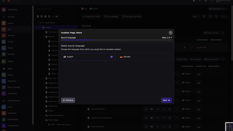 Der neue TYPO3 v14 Translation Wizard