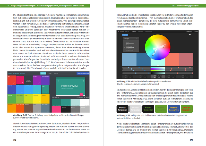 Auszug aus den Handbuch "Website-Konzeption und Relaunch" zum Thema "Design und Farbauswahl"