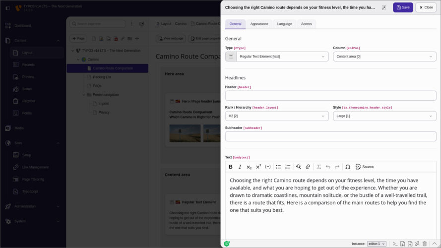 Das neue Context Panel in TYPO3