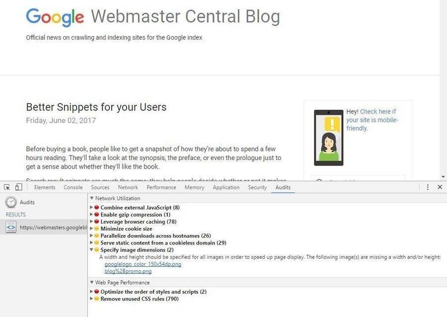 Screenshot vom Google Webmaster Central Blog