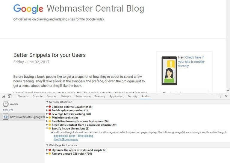 Geschwindigkeits-Audit über die Chrome Dev Tools