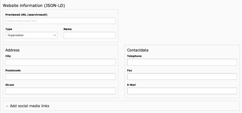 mindshape SEO-Extension für TYPO3: JSON-LD Einstellungen