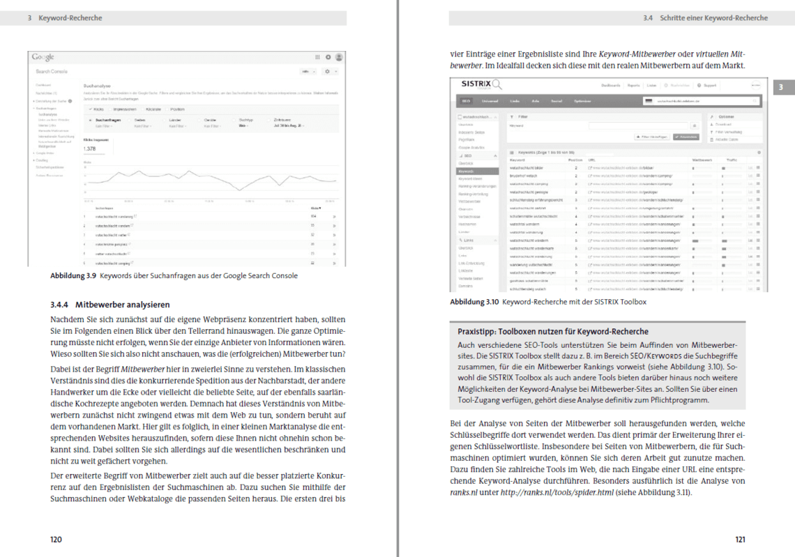 Screenshot aus dem SEO-Buch zur Keyword-Recherche