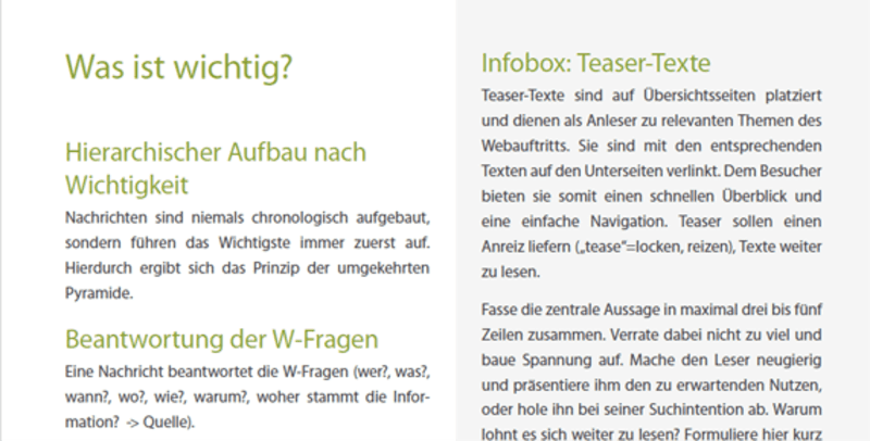 Ausschnitt Textformen