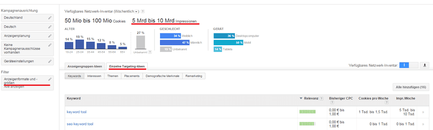 Detailansicht YouTube Keyword-Analyse: Schritt 5