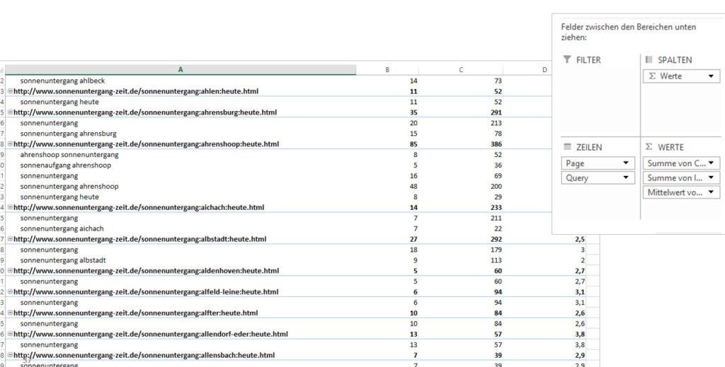 Query-Page Auswertung