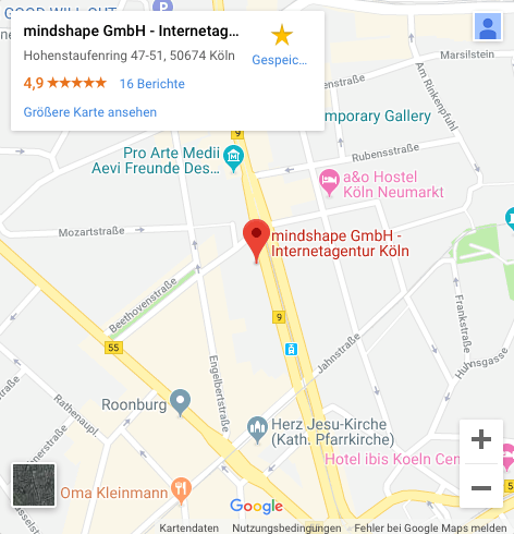 Screenshot von einem Embed API Beispiel auf Google Maps